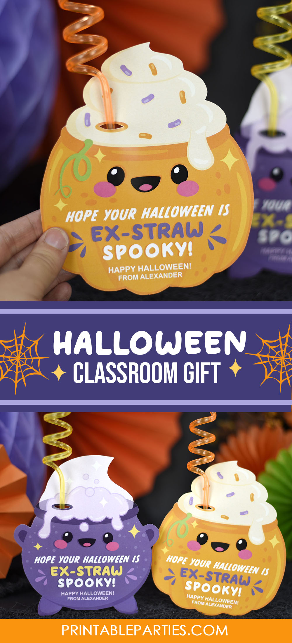 printable halloween straw holders printable halloween straw holders